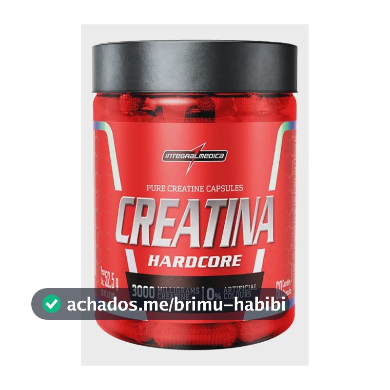Creatina 100% Pura 60 Cápsulas Integralmédica Sem Sabor
