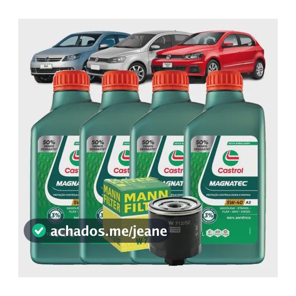 4 Óleo Castrol Magnatec 5w40 + Filtro Óleo Gol Fox 502 00