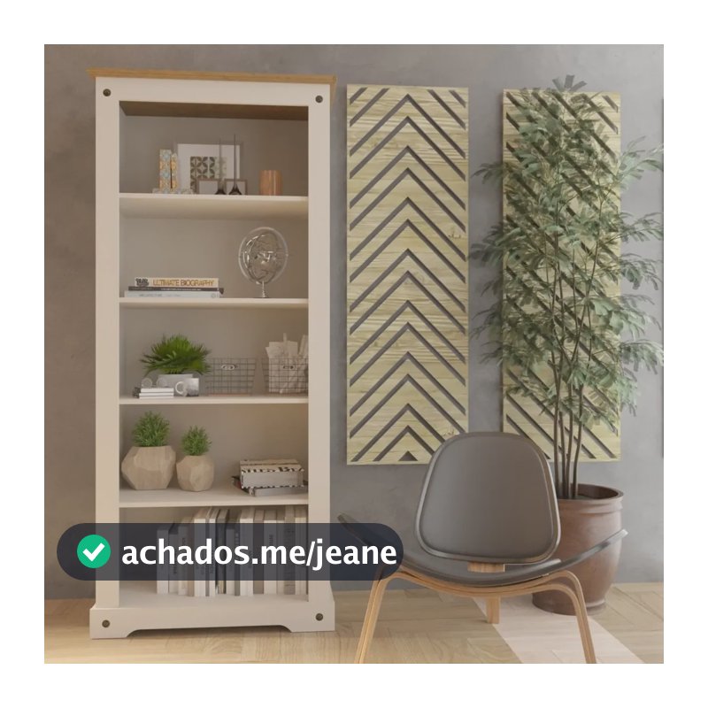Estante Alta 182x81cm Smile Serpil Baby Creme/carvalho