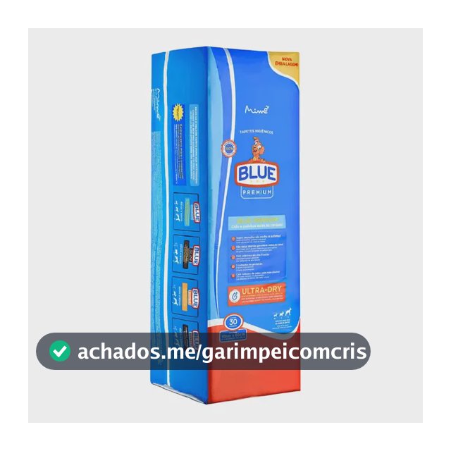 Tapete Higiênico Para Cães 82x60cm 30 Und Blue Premium - 1 Branco