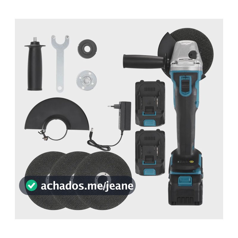 Esmerilhadeira Lixadeira Angular Profissional 2 Baterias 48v Azul 48v