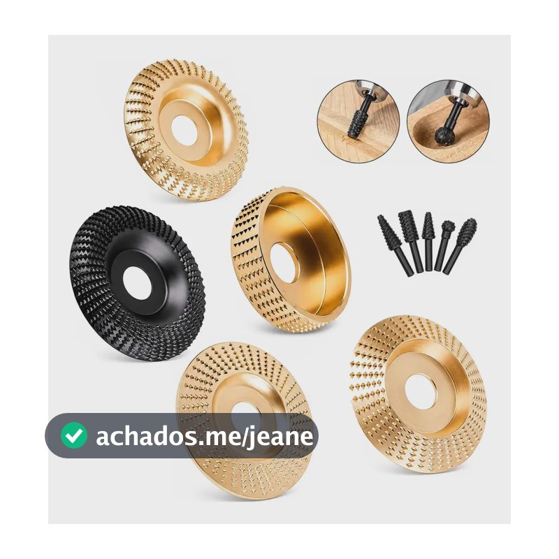 Kit 10 Disco De Desbaste Para Esculpir Madeiras Profissional Dourado