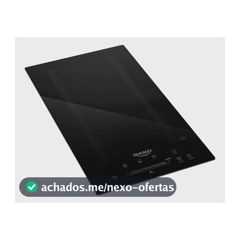 Cooktop De Indução 2 Bocas Dako Com Zona Flexível e 9 Níveis de Potência Mais Turbo
