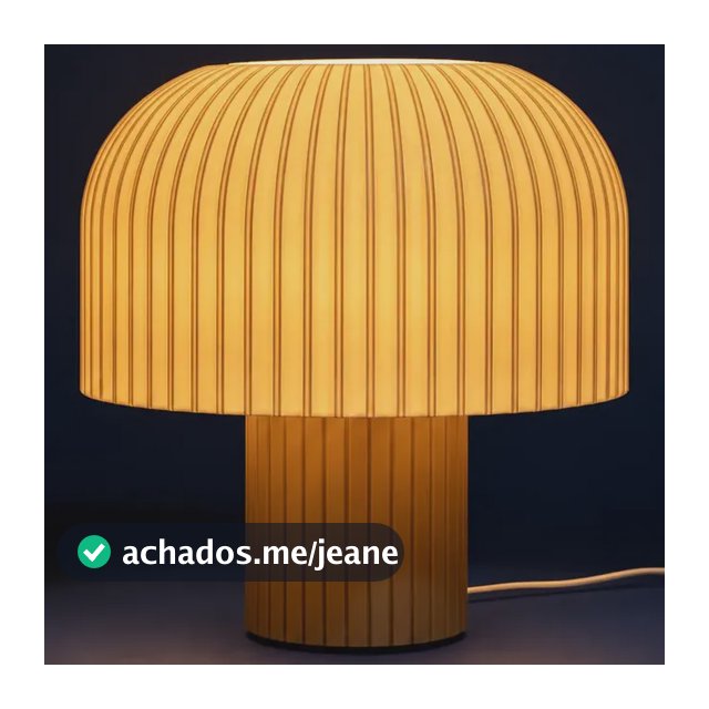 Abajur Luminária De Mesa Cogumelo Kaela Branco C/ Lampada Marrom-claro Branco 127/220v
