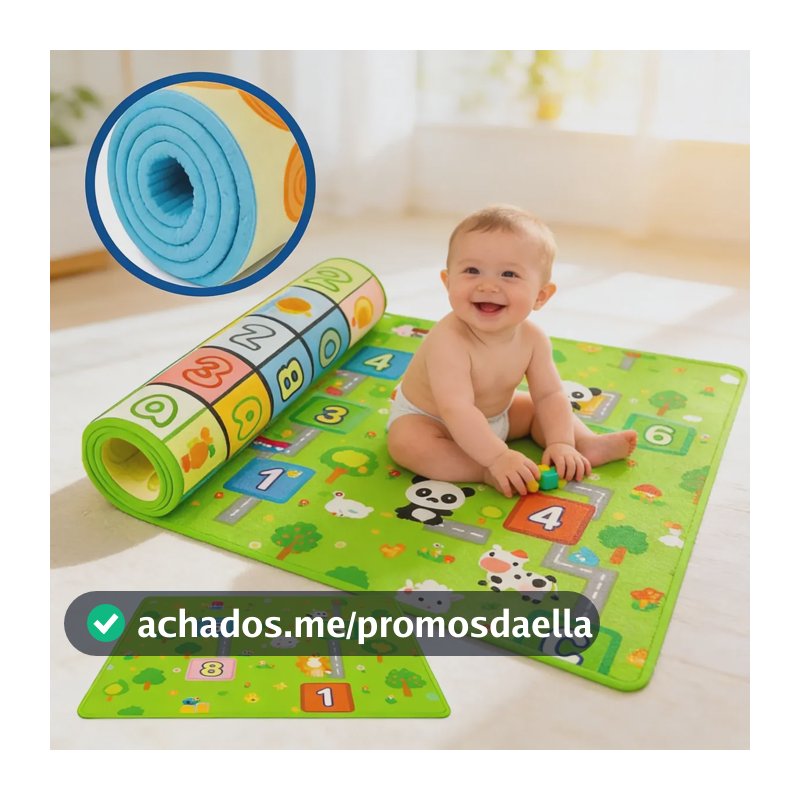 Tapete Interativo Térmico Tatame Infantil Educativo Bebê