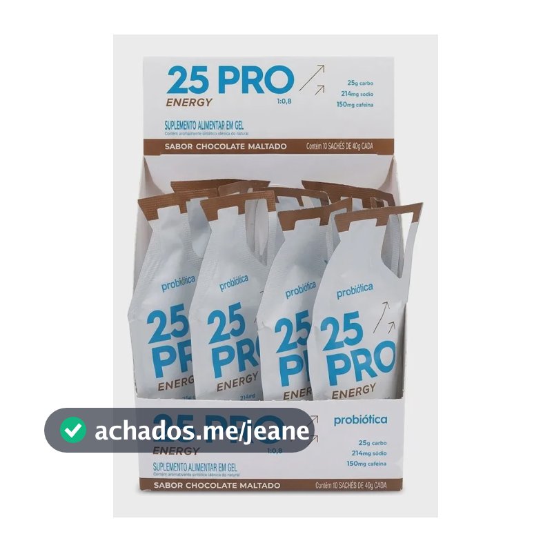 Gel 25 Pro Energy 25g Carbo 10 Sachês 40g Probiótica Chocola Chocolate Maltado