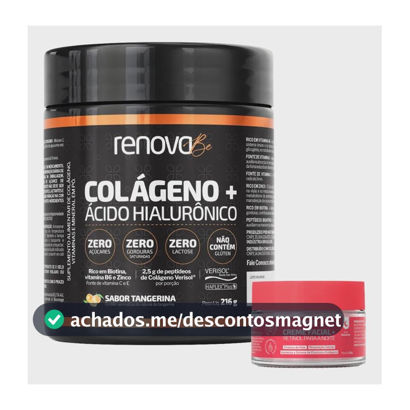 Kit Colágeno Verisol Com Ácido Hialurônico Renova Be