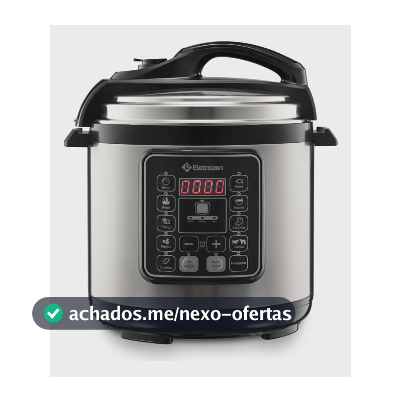 Panela de Pressão Elétrica Eletrozon 1100W de 6 Litros com Revestimento Antiaderente e Desligamento Automático Elt-808
