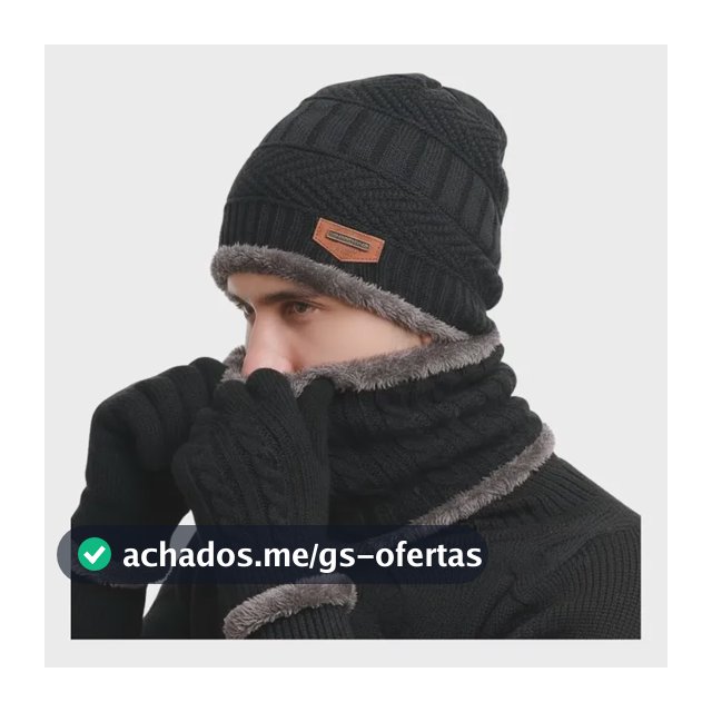 Kit Inverno Completo Touca Luva Touch Protetor Pescoço Preto Un