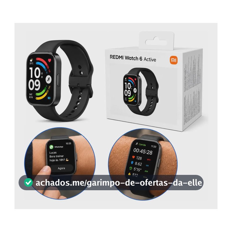 Relógio Smartwatch Redmi Watch 6 Active Preto Global Preto Mesh