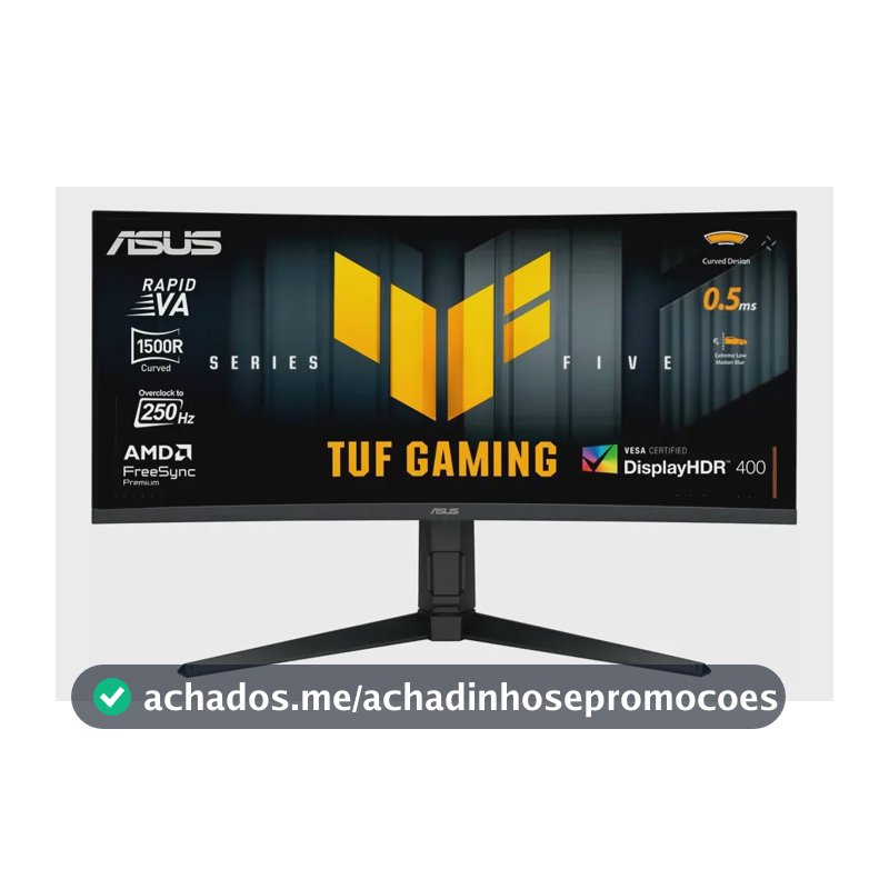 Monitor de jogador Asus Tuf VG34WQML5A 34 Wqhd 250 Hz 0,5 m preto curvo