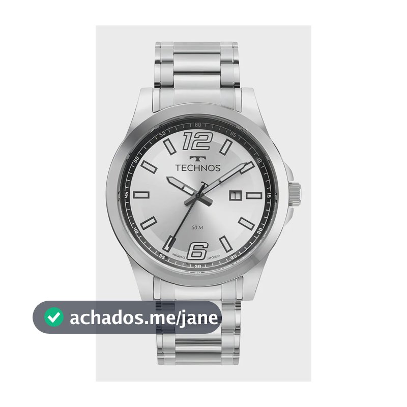 Relógio Technos Masculino Racer Basico Prata - 2115twv/1k