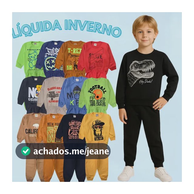 Kit 6 Peças Moletom Masculino 3 Conjunto Inverno Infantil