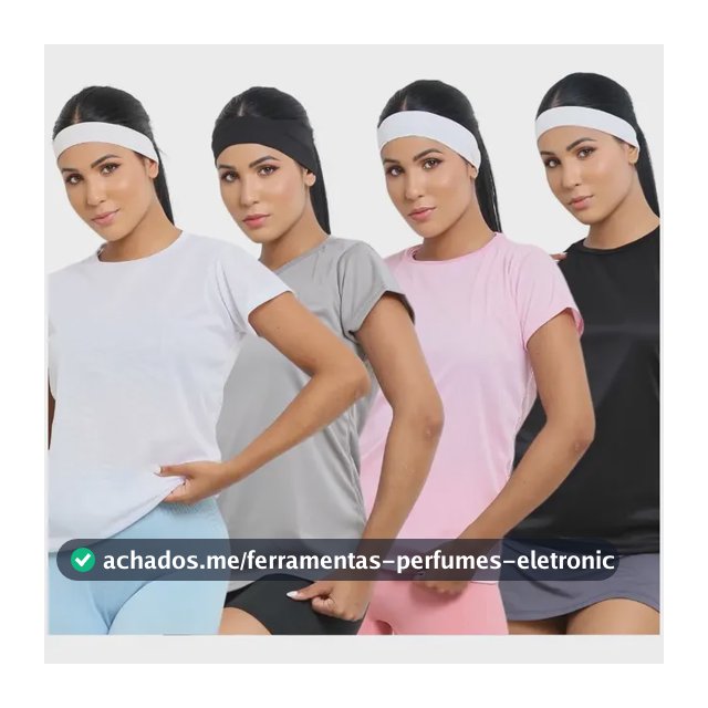 Kit 4 Blusas Feminina Fitness Dry Fit Camiseta Academia Moda