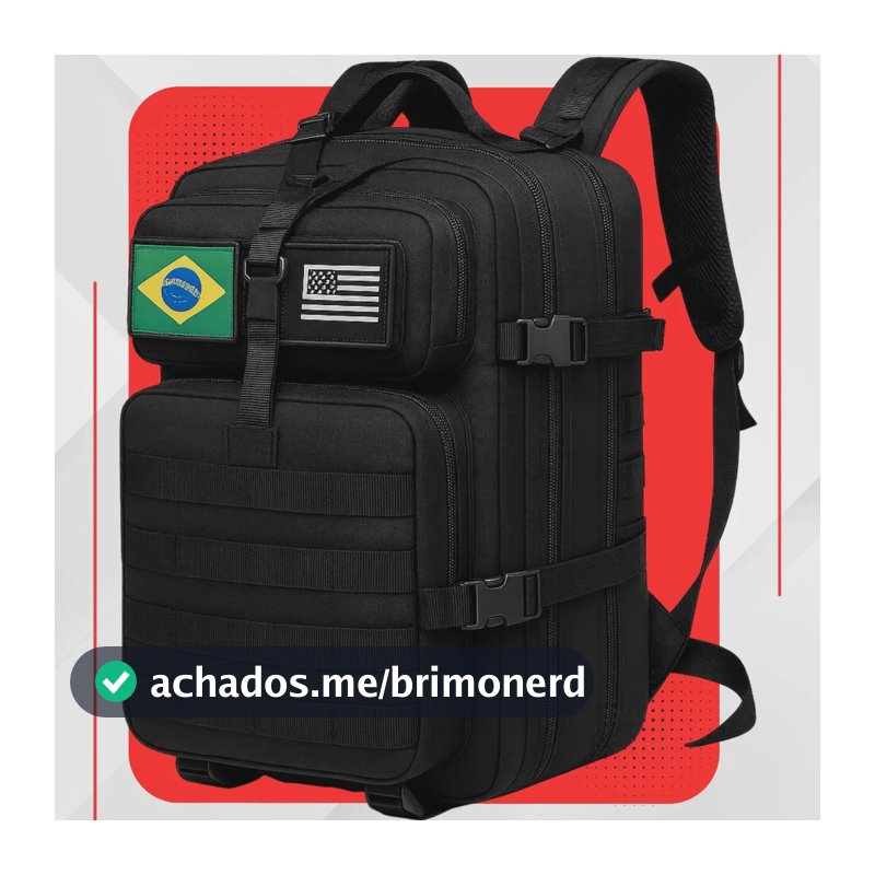 Mochila Tática Impermeável Militar Reforçada Grande 50 Litros Masculina Feminina Anne Preto