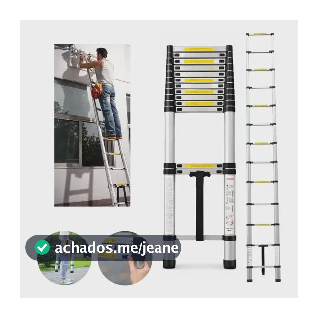 Escada Telescópica Reta Retrátil 4,0 Metros 13 Degraus 150kg