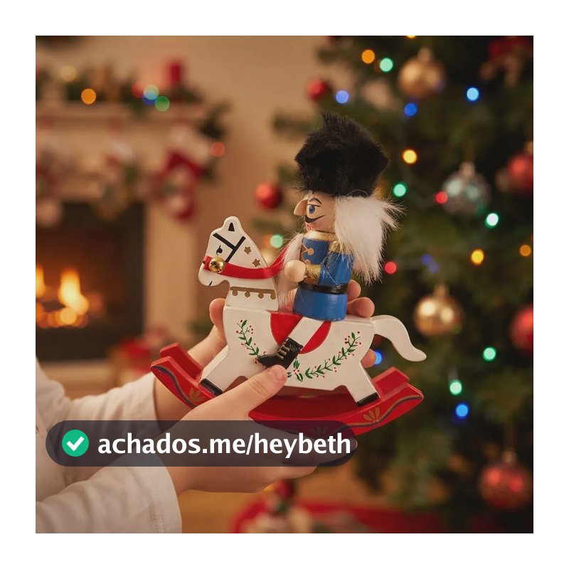 Enfeite Boneco Quebra Nozes Soldado Cavalinho Natal Azul Azul