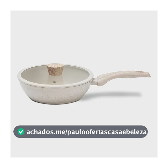Frigideira Brinox 4814/171 Alta 24cm Tampa Ceramic Sirius Indução Vanilla Cor Branco