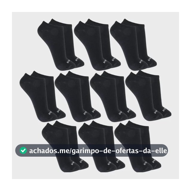 Kit 10 Pares Meias Mash Invisível Esportiva Algodão Original