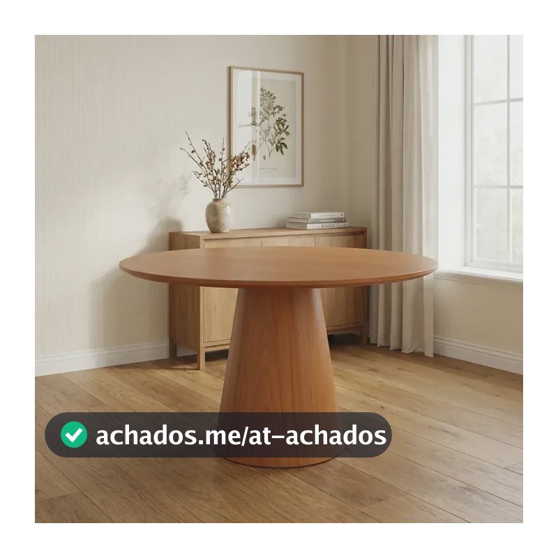 Mesa De Jantar Base Cone Em Madeira Laminada 120cm Fb Amadeirado