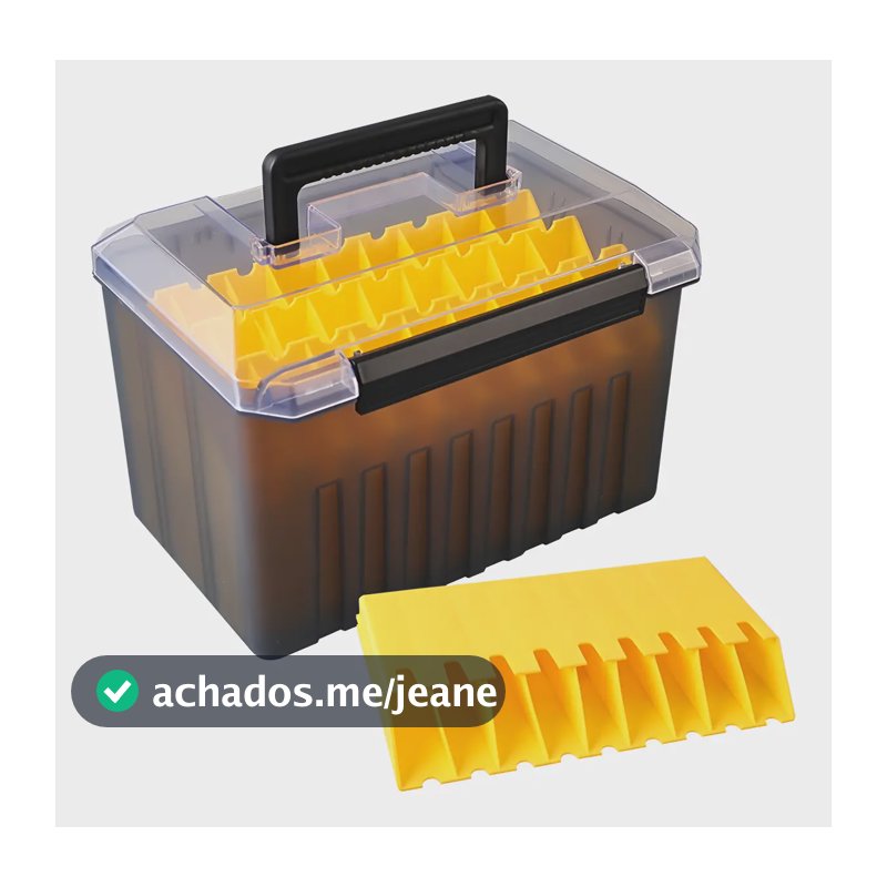 Maleta Pesca Ocêanica Vertical Iscas Jigs Zangarilhos Lulas Cor Amarelo