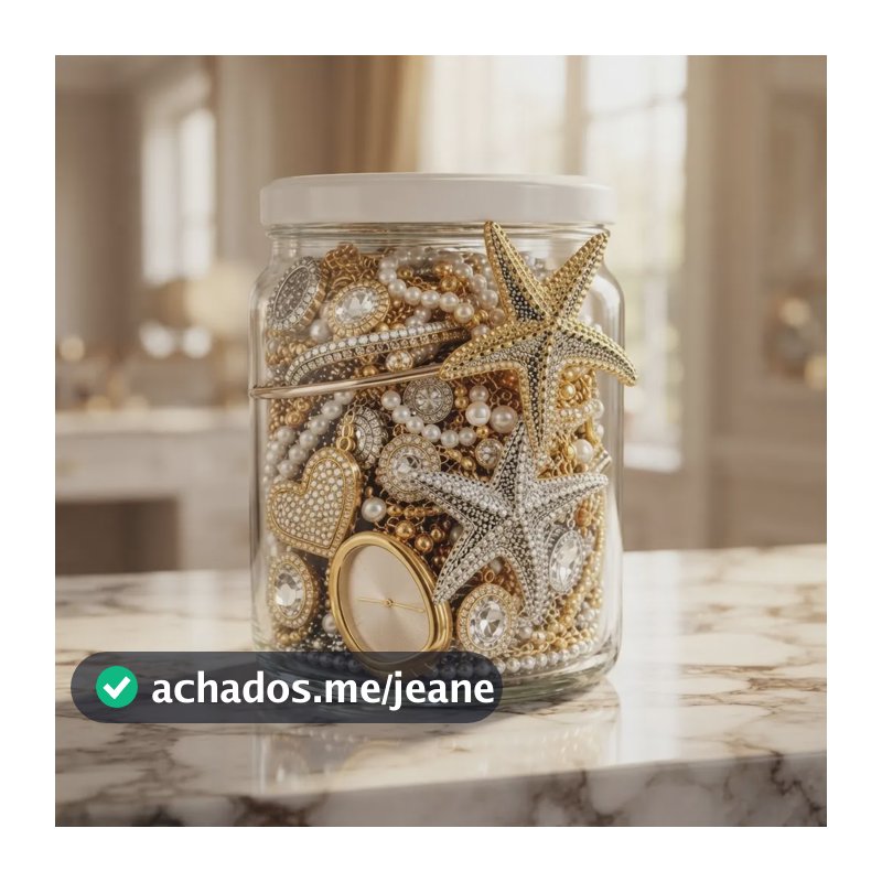 Pote De Jóias Misteriosas 20pçs + Brindes Prata E Dourado