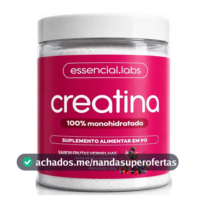CREATINA MONOHIDRATADA 100% Pura - Sabor Frutas Vermelhas - 300g