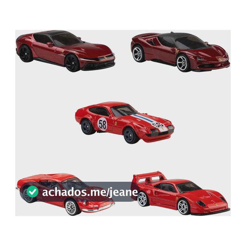 Conjunto de Carrinhos Hot Wheels - Ferrari - 1:64 - Mattel