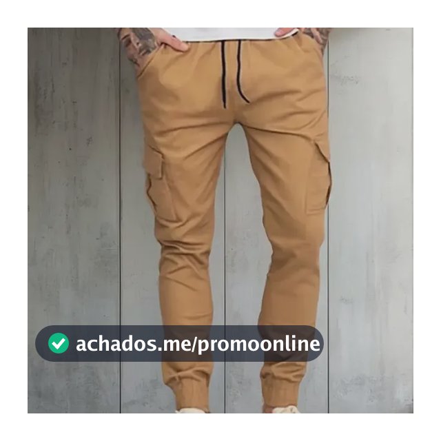 Calça Cargo Jogger Masculina 6 Bolsos Sarja Casual Slim