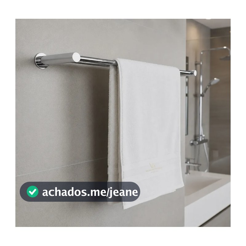 Porta Toalha Banheiro Duplo 80cm Inox 304 Design Moderno