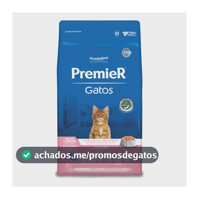 Premier Amb Internos Gatos Filhotes Pelo Longo Salmão 7,5kg