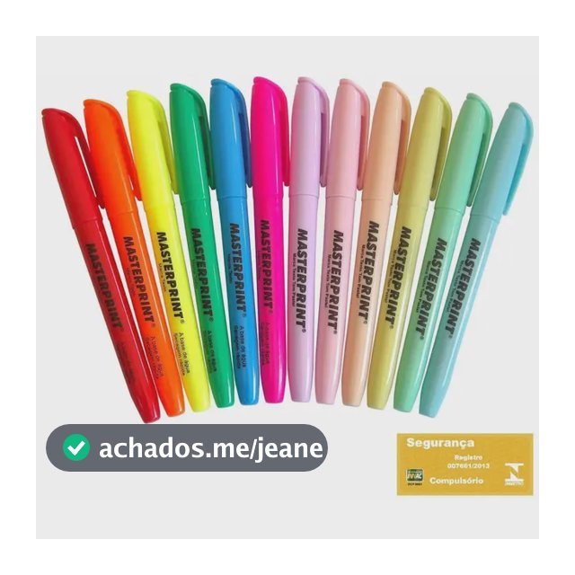 Kit Marca-Texto Masterprint MP612 6 Neon e 6 Tons Pastel