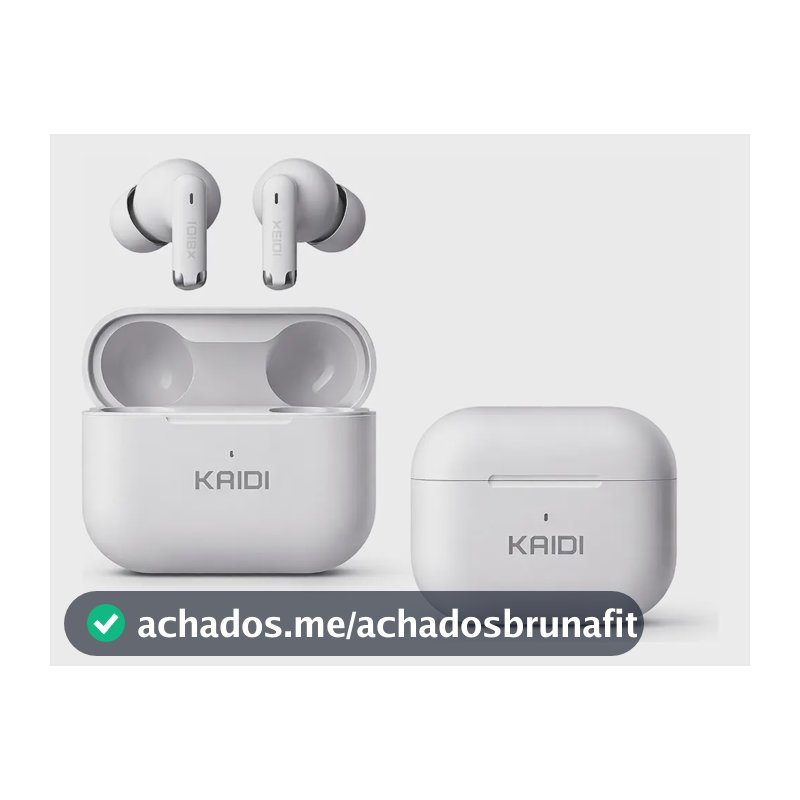 Fone Bluetooth 5.4 Sem Fio Tws Kaidi Kd780 Graves Potentes Branco
