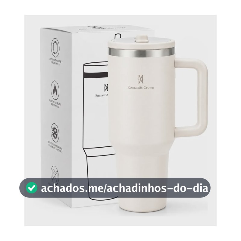 Copo Térmico 1.2l Inox Tampa Flip Canudo Alça Carro Academia Creme Cor Pura / Material Fosco