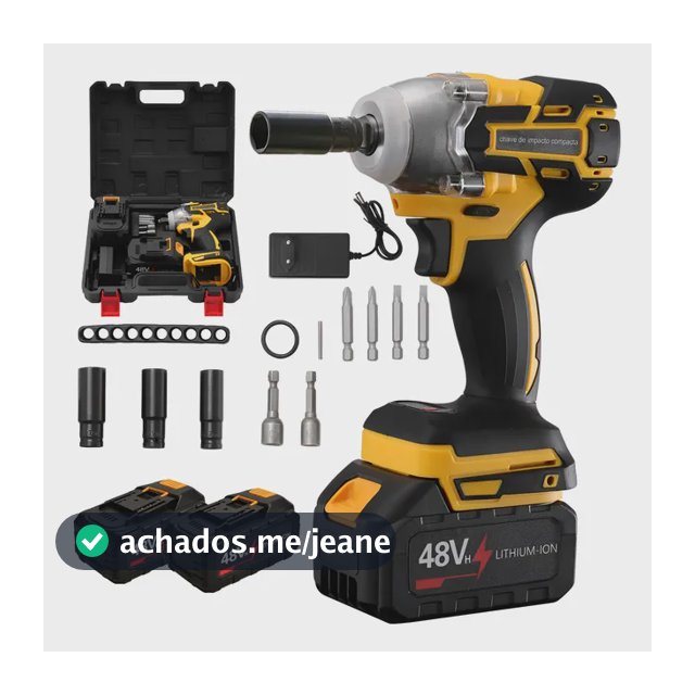 Chave De Impacto 48v Kit Com 2 Baterias Acessórios E Maleta