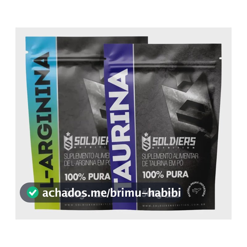 Kit: Arginina 500g + Taurina 500g Soldiers Nutrition 100% Puro