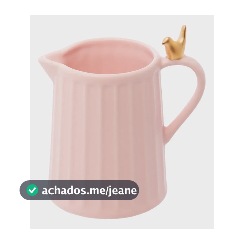 Leiteira 200 Ml De Cerâmica Colibri Rosa Wolff Rosa