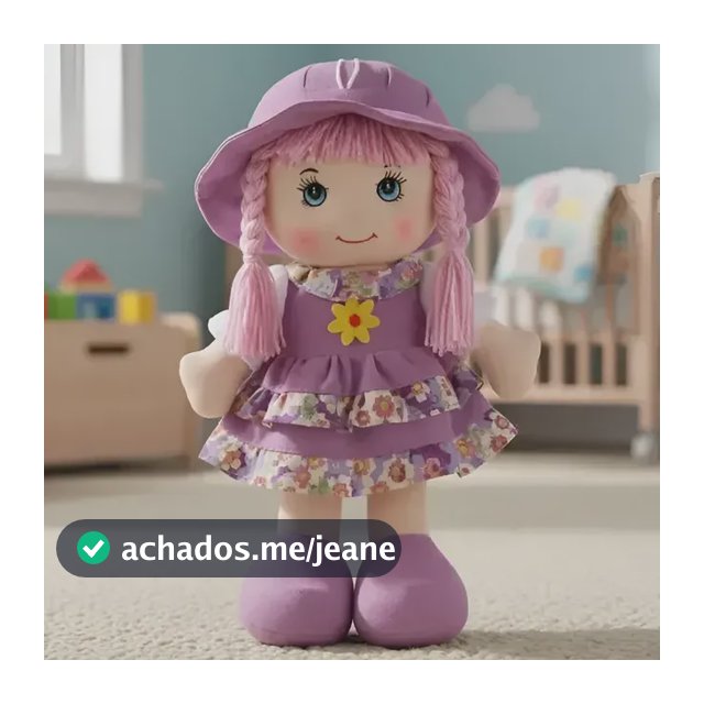 Boneca De Pano Maria Chiquinha Bebê Criança Naninha Lilás