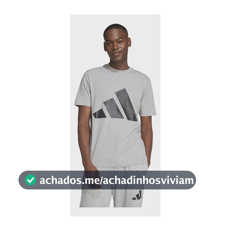 Camiseta Masculina Essentials Big Logo adidas Mgreyh/black Liso M