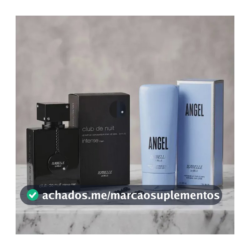 Kit Perfume Club De Nuit Intense Man 100ml + Creme Angel 200ml Isabelle  Alta Fixacao Layering Longa Duracao