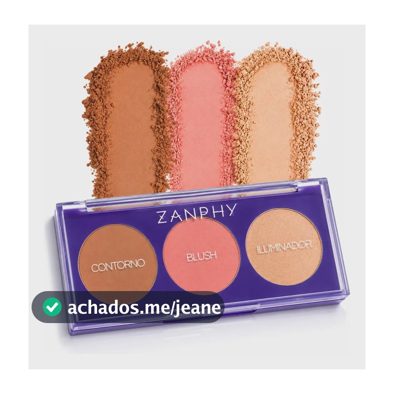 Paleta Multifuncional Trio Zanphy Blush Contorno Iluminador Facial