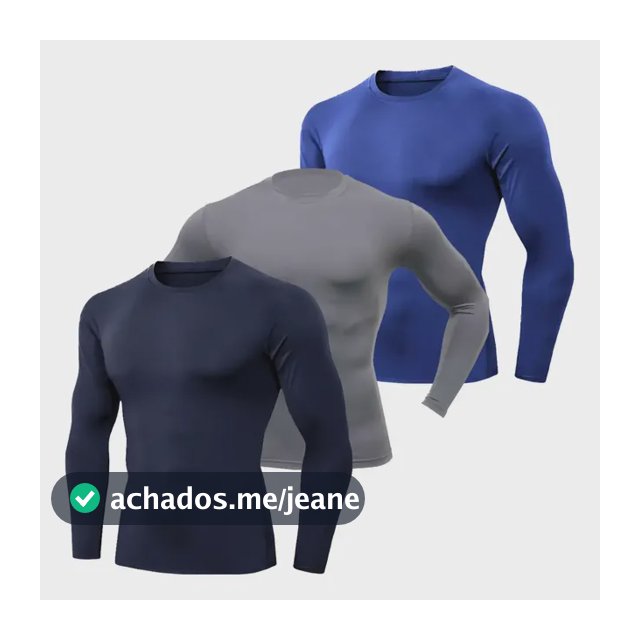 Kit 3 Camiseta Térmica Blusa Proteção Uv Manga Longa Inverno