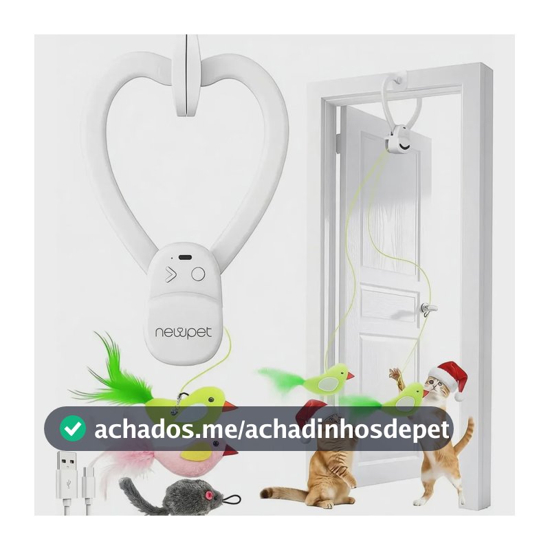 Brinquedo Interativo Automático Para Gatos, Varinha Pena Usb Colorido