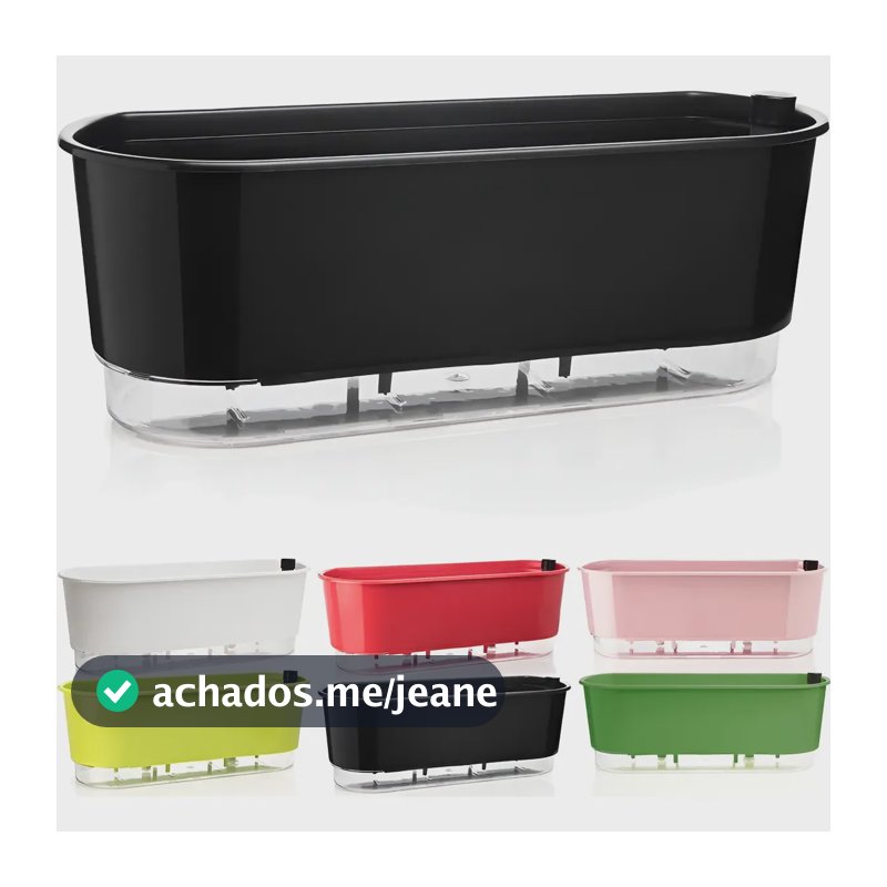 Vaso Jardineira Autoirrigável Floreira Auto Irrigavel Cores Preta