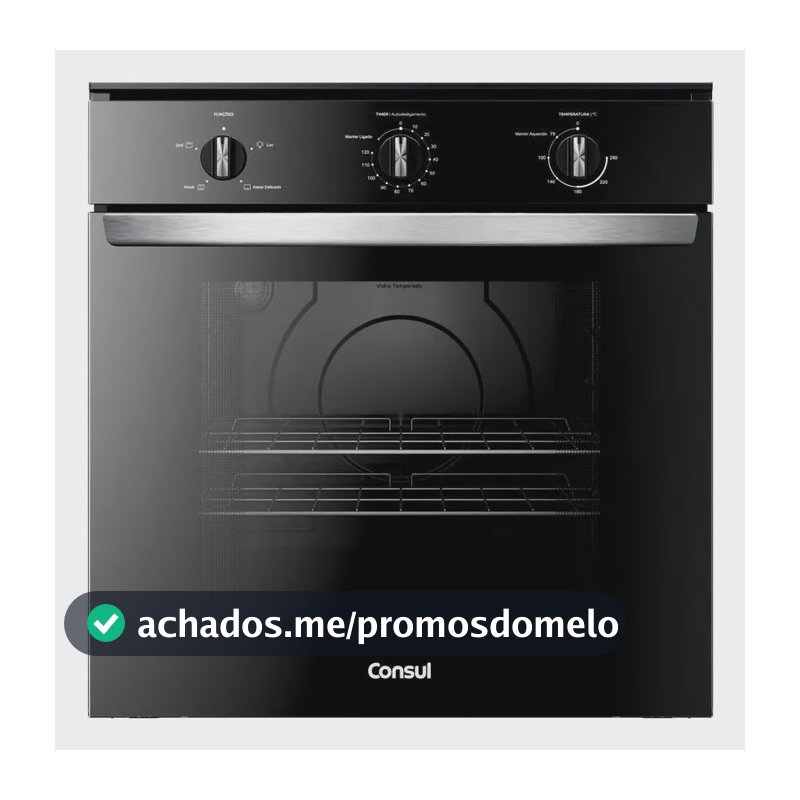 Forno Elã©trico Consul Cob84be Multifuncional 84l Preto 220v Preto