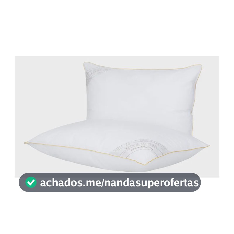 Kit Travesseiro 50x70cm Buddemeyer Toque de Pluma Algodão Branco 2 peças