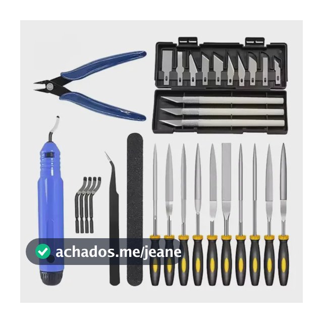 Kit 32 Acessórios De Impressão 3d Ferramentas Lixas Estilete Preto