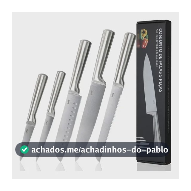 LUMAI Jogo de Facas de Cozinha Zurich de Aço Inoxidável High Carbon Steel 52 HRC - Kit de Faca Robusta e Lâminas Afiadas - Faca do Chef, Faca Santoku, Pão e Utilitaria - Conjunto Cozinha Completa