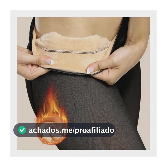 Meia Calça Térmica Translúcida Forrada Pelinho Pelúcia De Lã Preto Gg