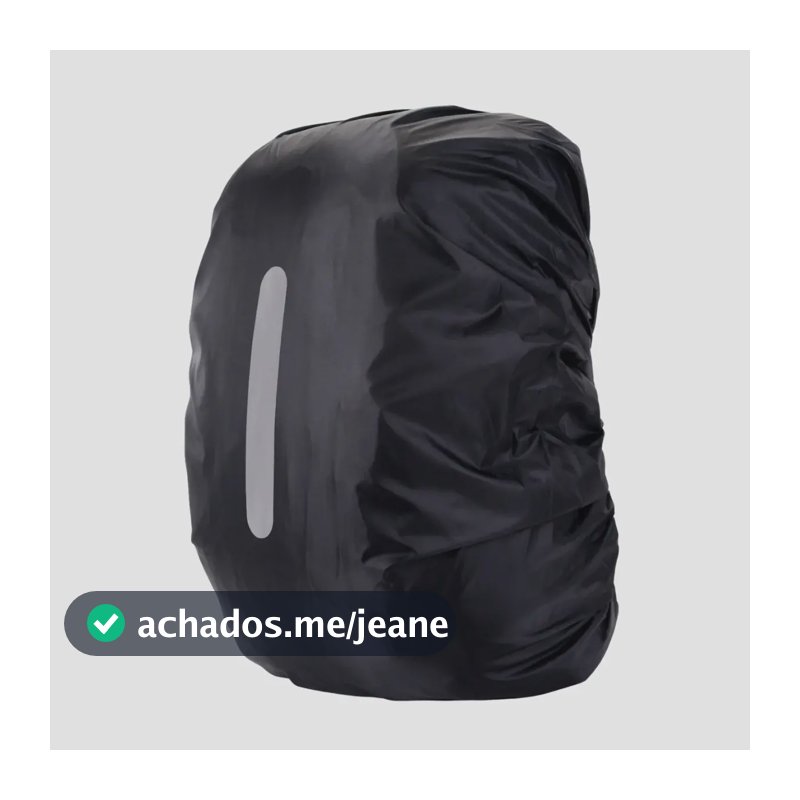 Capa De Chuva Mochila 30-45l Impermeável Proteção Viagem Moto Resistente Cor Preto Desenho Do Tecido Faixa Refletiva